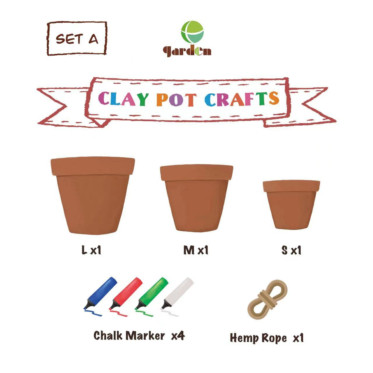 陶藝花盆手繪DIY套裝 A款