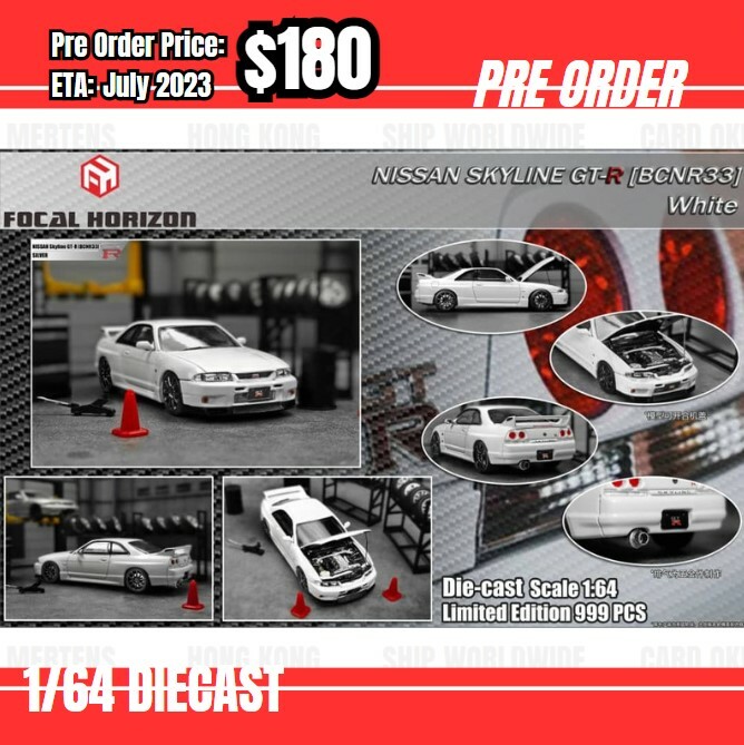Pre Order-$180 *FH* 1:64 Nissan Skyline GTR R33 White [OD15/06]
