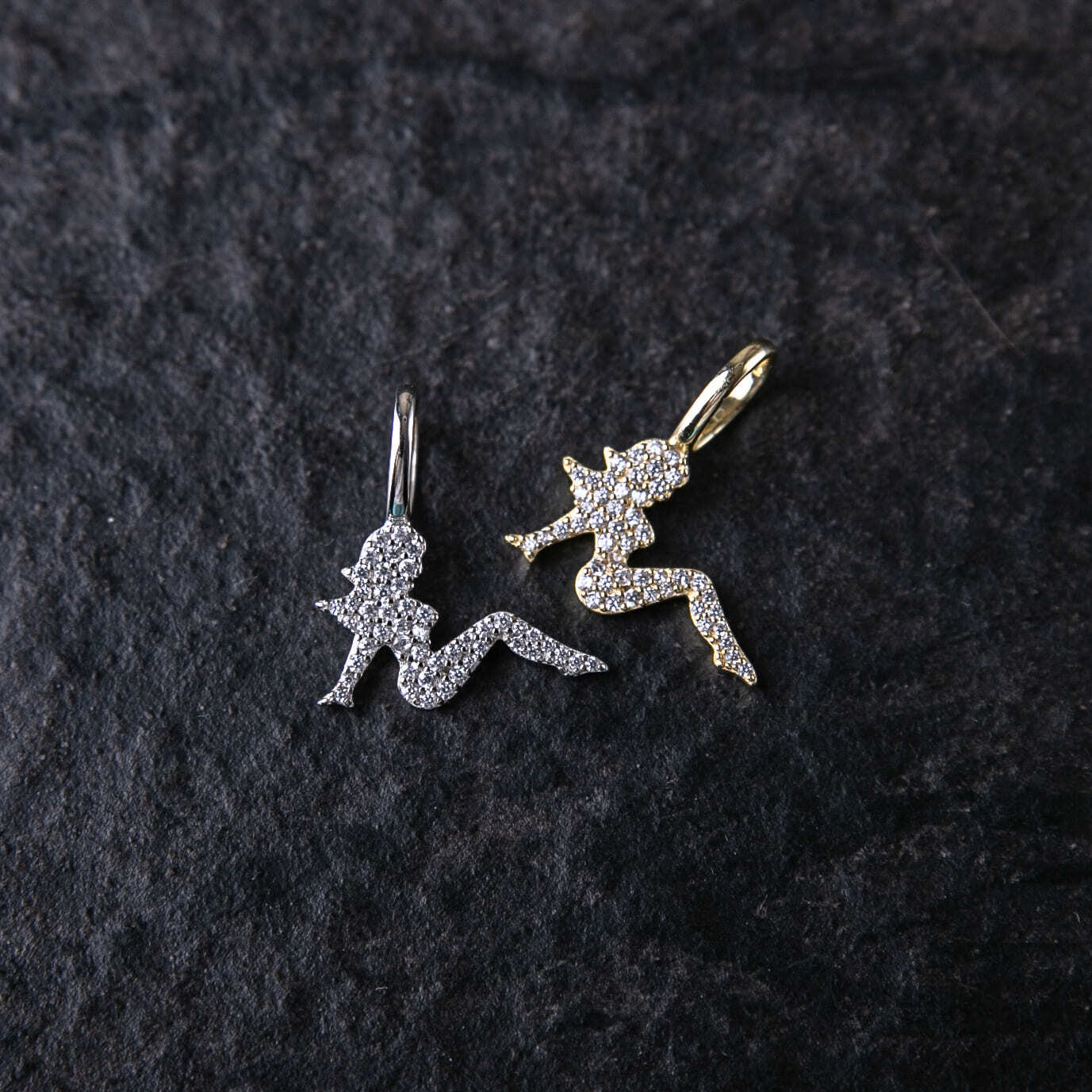 925純銀女人剪影墜飾