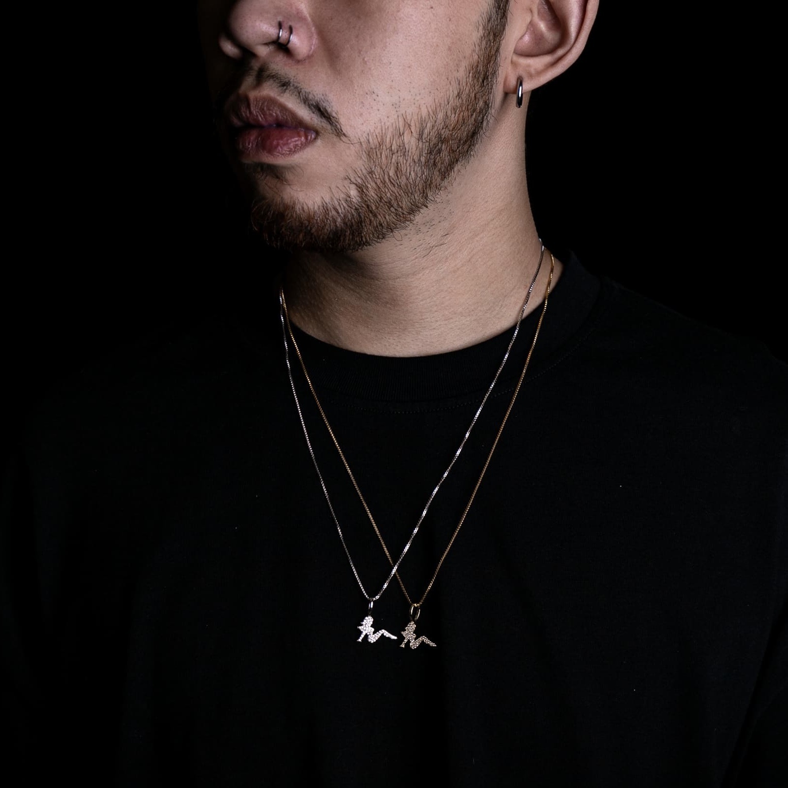 925純銀女人剪影墜飾