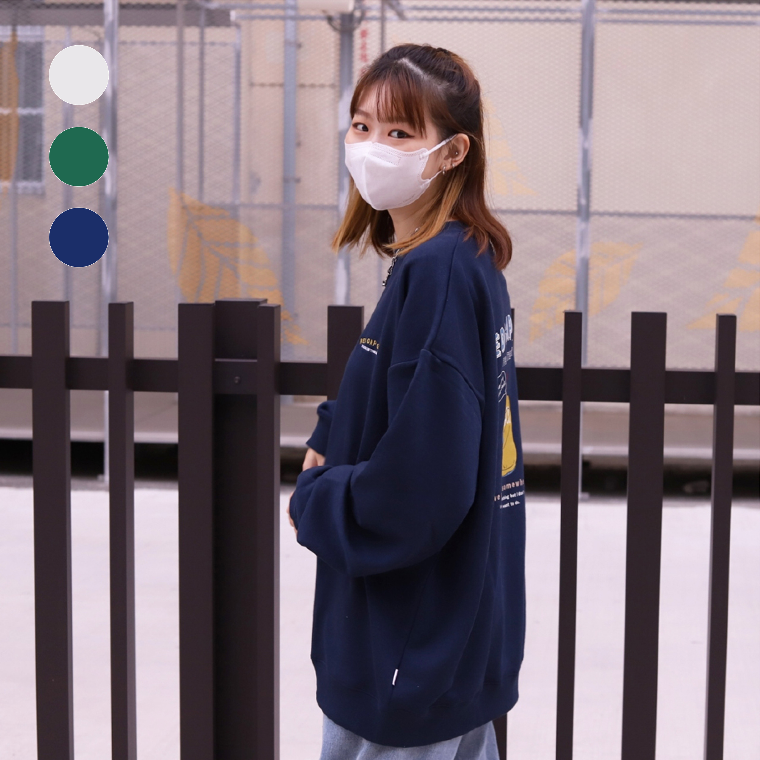 Red Cap Girl Laidback 寬鬆大學Tee 23508