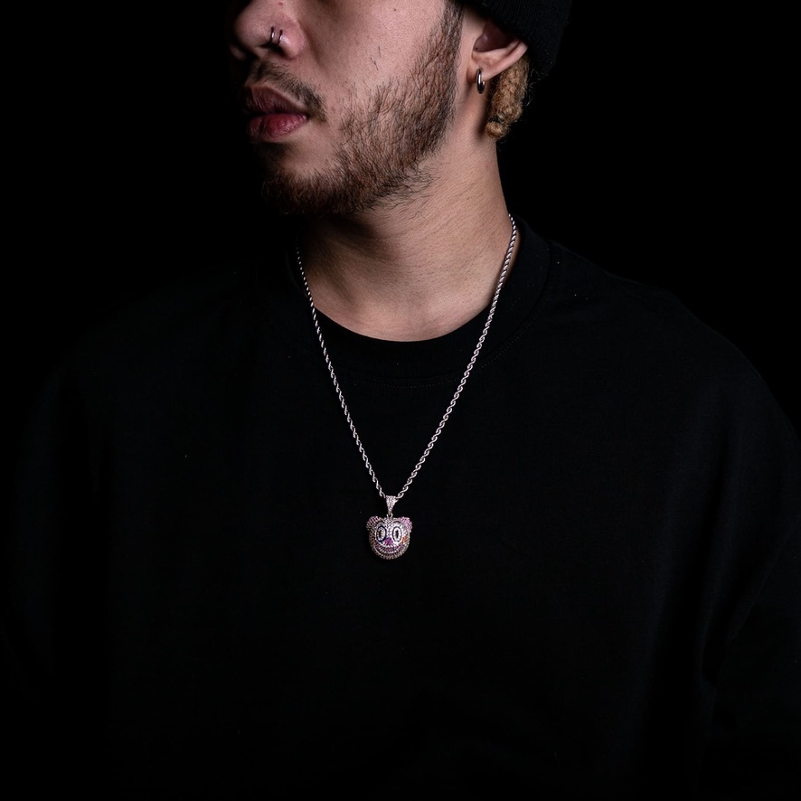 滿鑲小丑表情符號墜飾