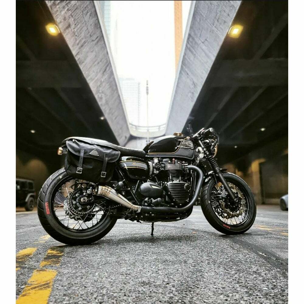 Motone ODIN - Exhaust System - T120 / T100 - GP Style Race Cans (Optional Baffle)