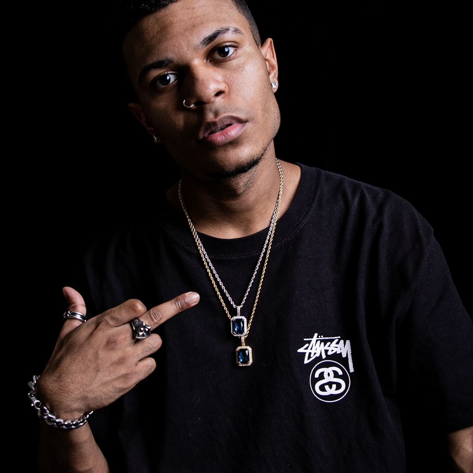 海藍色寶石墜飾