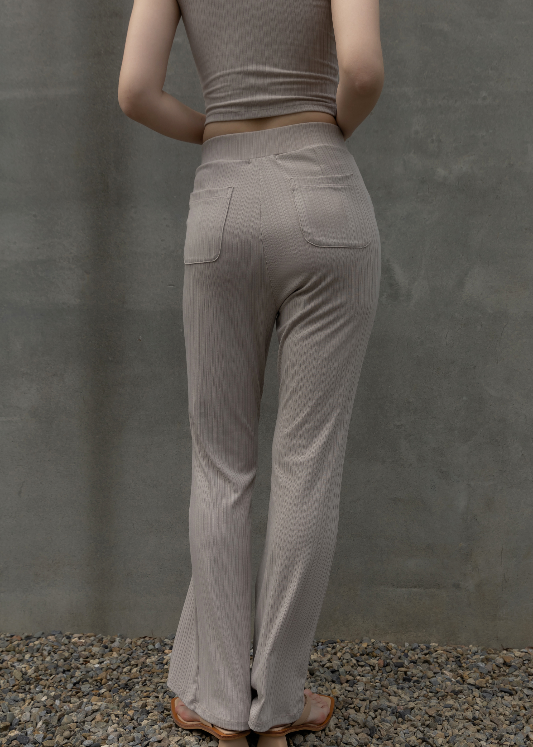 前短後長修身長褲- 米杏