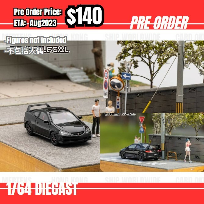 Pre Order-$140 *Street Legal* 1:64 Honda Integra Type R DC5 Facelift Black [OD16/06]
