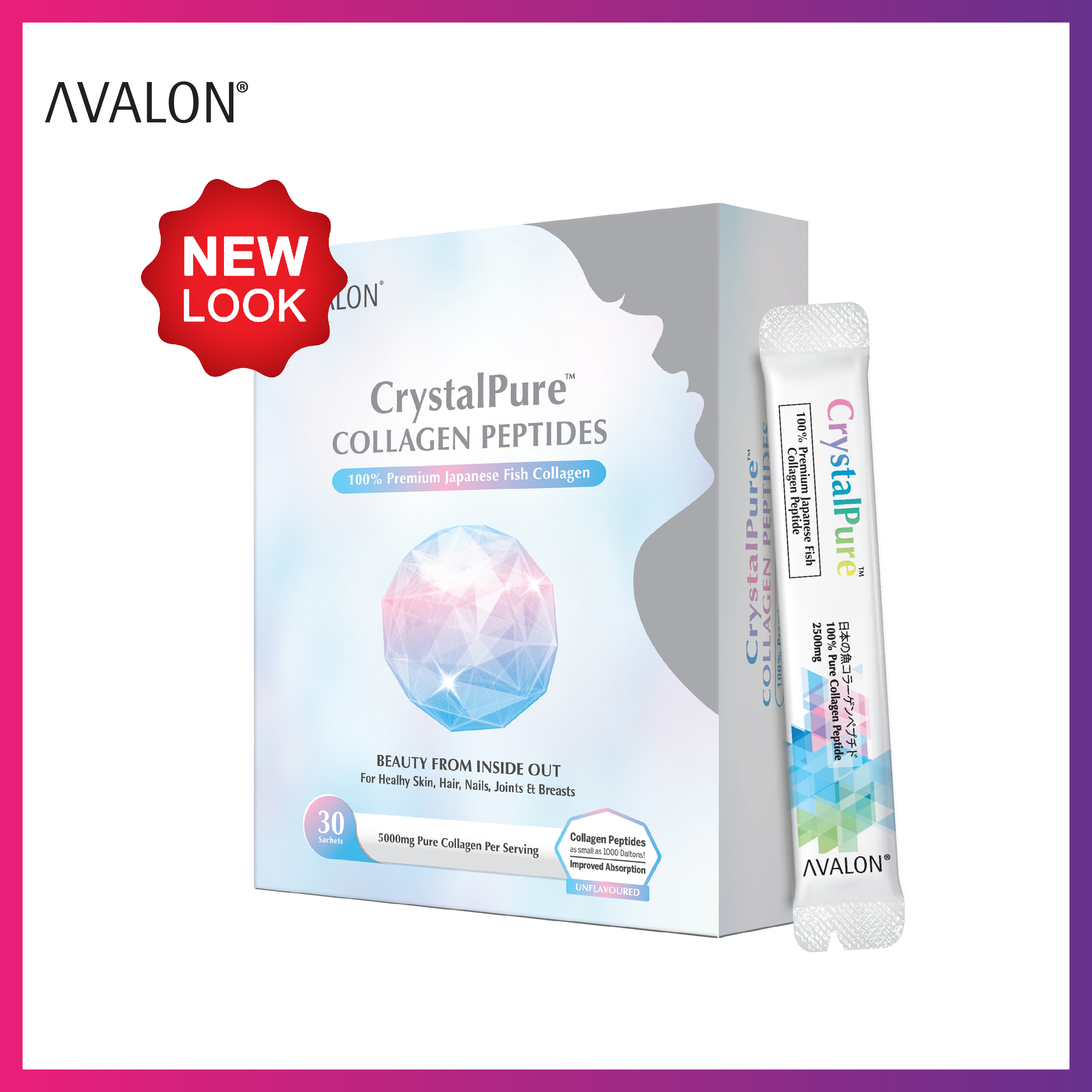 Avalon® Crystal Pure Fish Collagen Powder 30 sachets