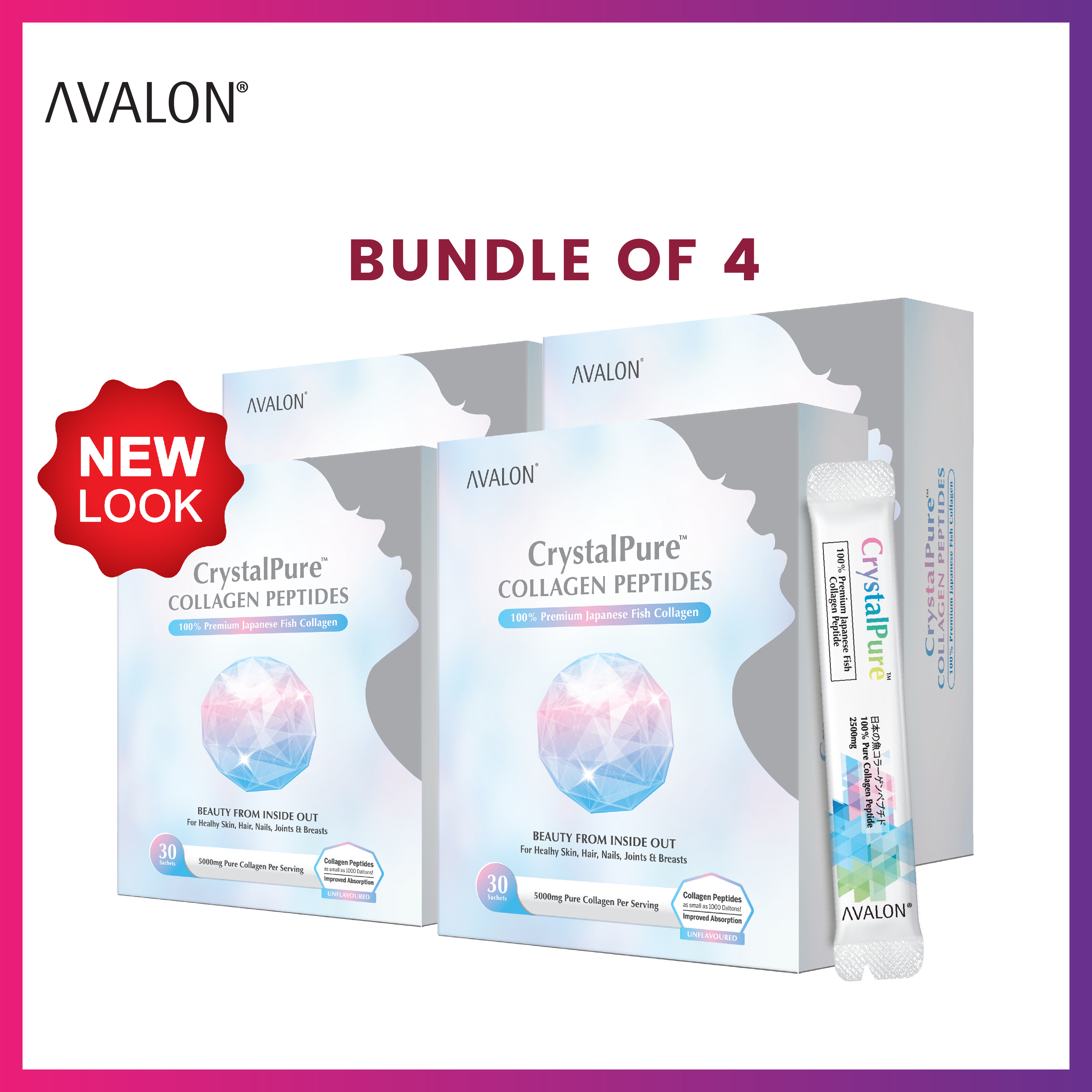 Avalon® Crystal Pure Fish Collagen Powder 30 sachets