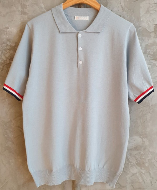 樹形色珠地棉領子短袖T恤