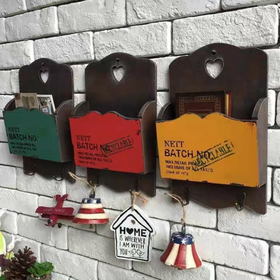 鄉村風復古壁掛收納架