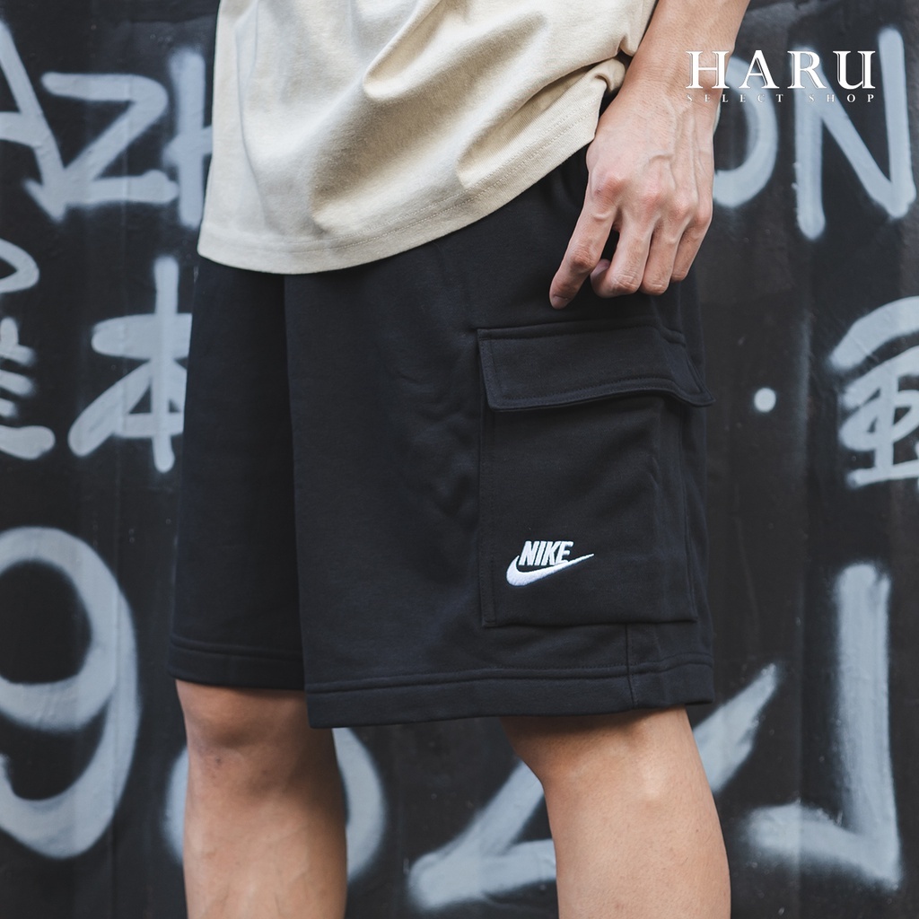 NIKE NSW 黑色 灰色 抽繩 棉短褲 大口袋 工裝褲  刺繡LOGO 男休閒短褲 DD7015-010-063