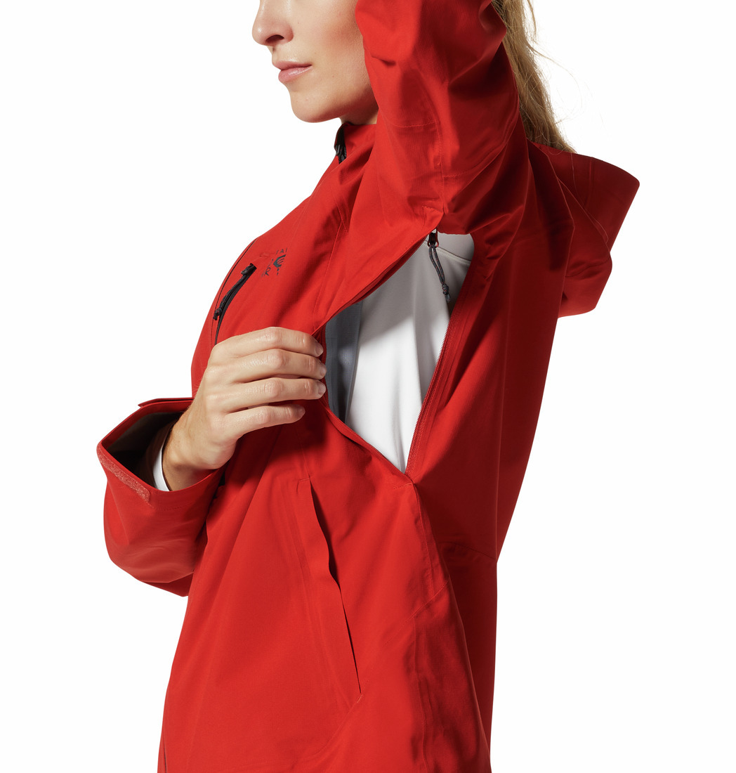 MHW女裝 (新款)輕量彈性防水連帽外套 Stretch Ozonic™ Jacket-Dark Fire (MHW1985721-698)