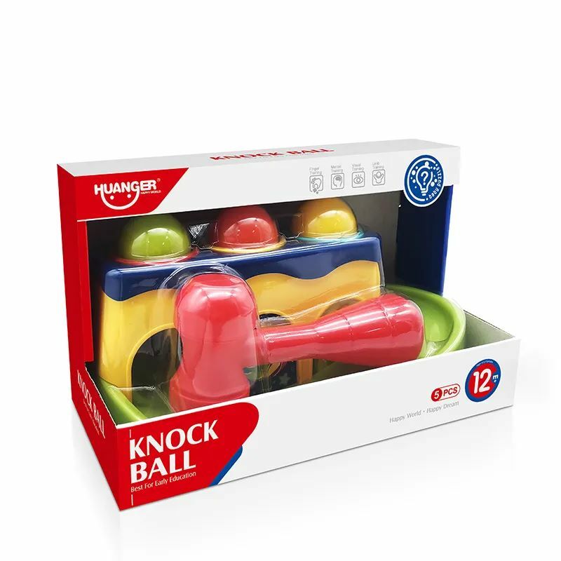 HUANGER 兒童教育 彩色敲球玩具 打樁 平臺塑膠錘嬰兒玩具