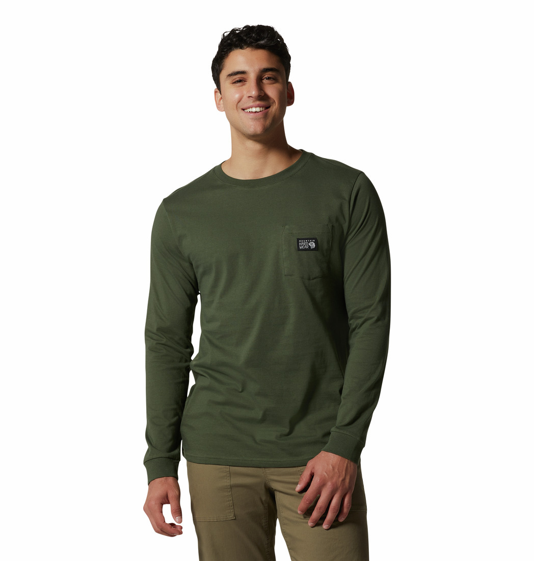 Mountain Hardwear/ MHW Logo™ Label Long Sleeve Pocket T 男裝- 盛榆綠 (MHW1924911)
