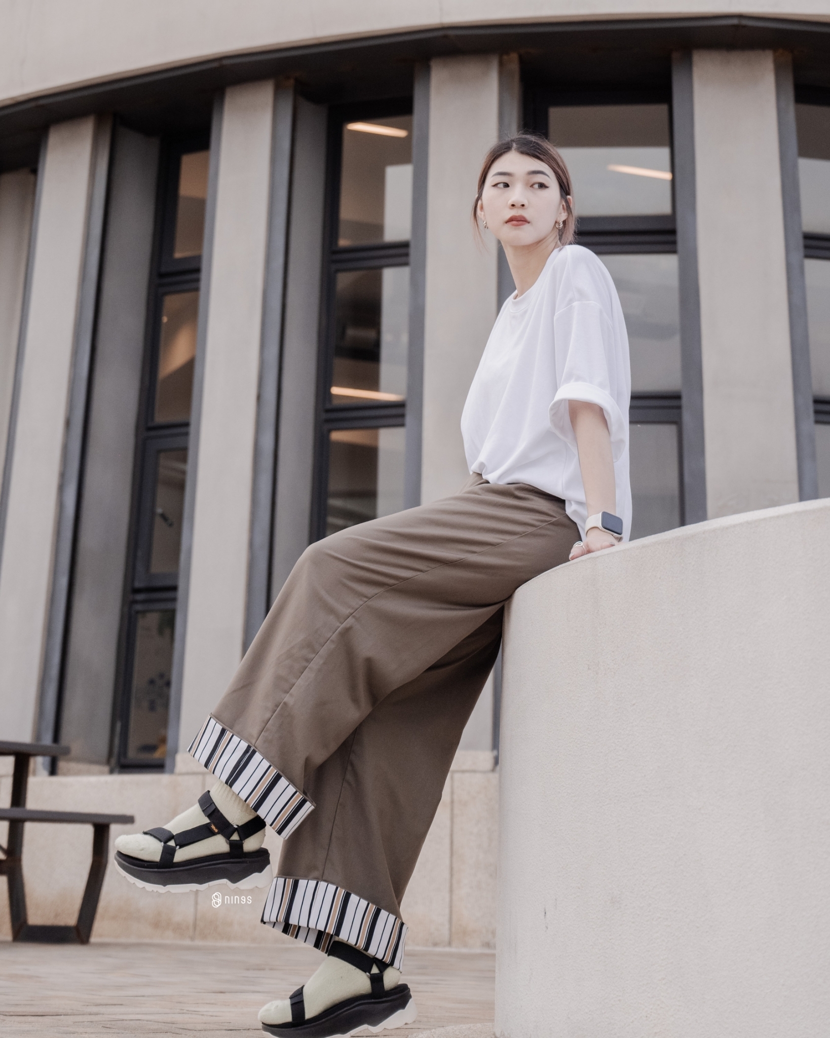 TEVA W JADITO UNIVERSAL 厚底織帶黑色涼鞋1117070-BLK