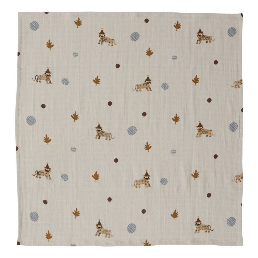 OYOY 有機棉紗布包巾組 3入 - 頑皮豹