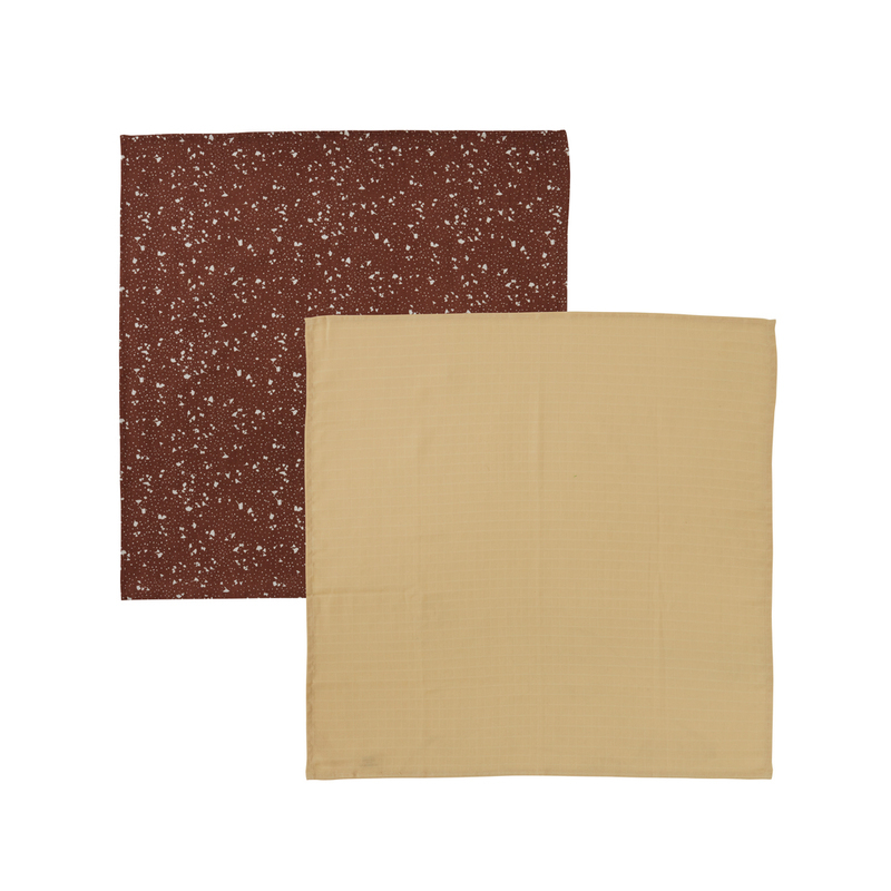 OYOY Iro 有機棉紗布包巾2入組 / 奶油黃