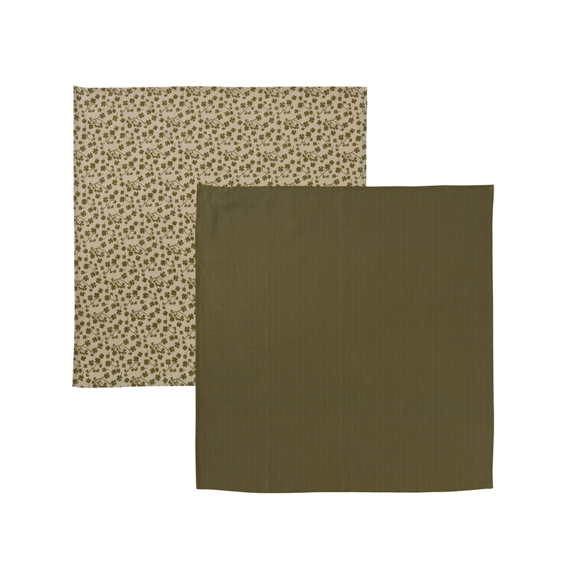 OYOY Iro 有機棉紗布包巾2入組 / 幸運草