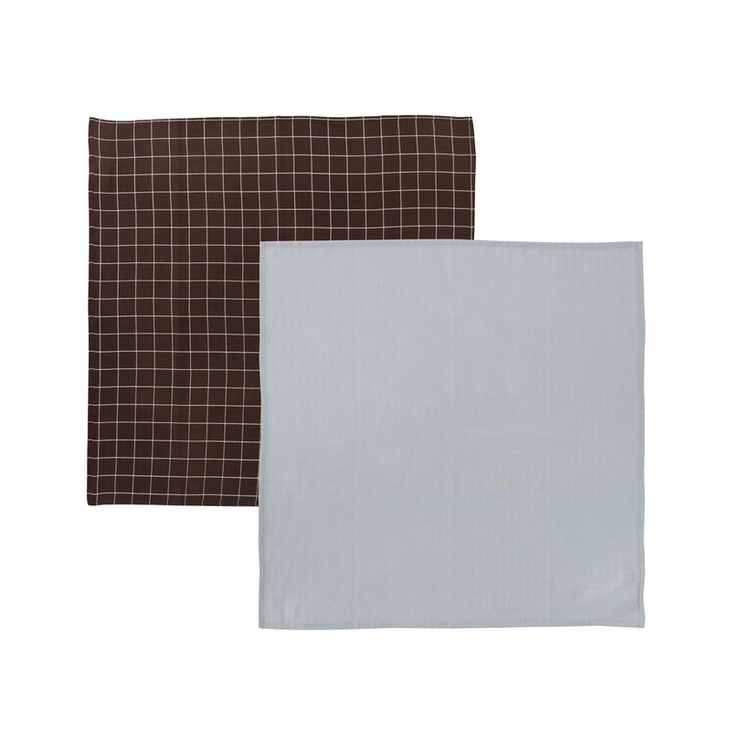 OYOY Iro 有機棉紗布包巾2入組 / 清新藍