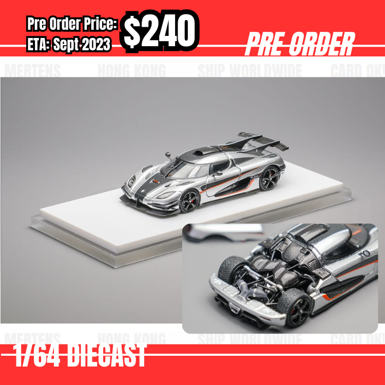 Pre Order-$240 * TPC * 1:64 Koenigsegg One Silver [OD16/06]