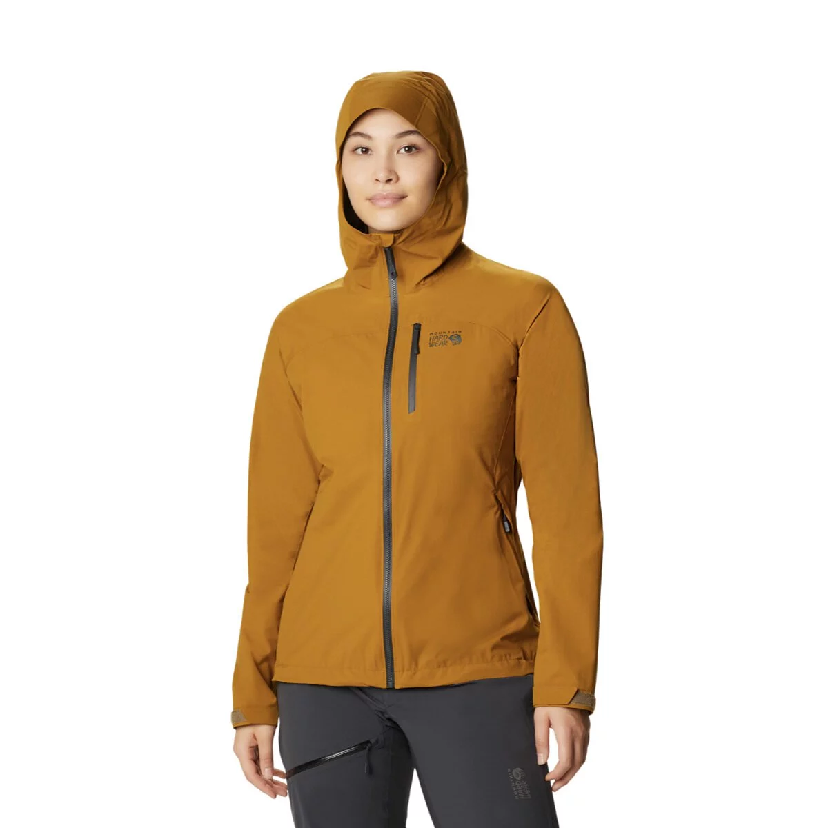 MHW女裝 輕量彈性防水連帽外套 Stretch Ozonic™ Jacket-Olive Gold (MHW1765111255)