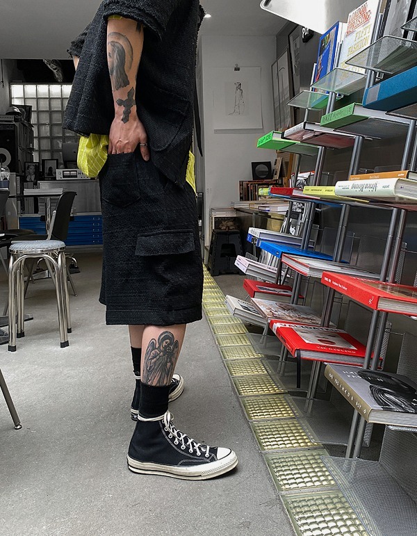 粗花呢小香工裝短褲