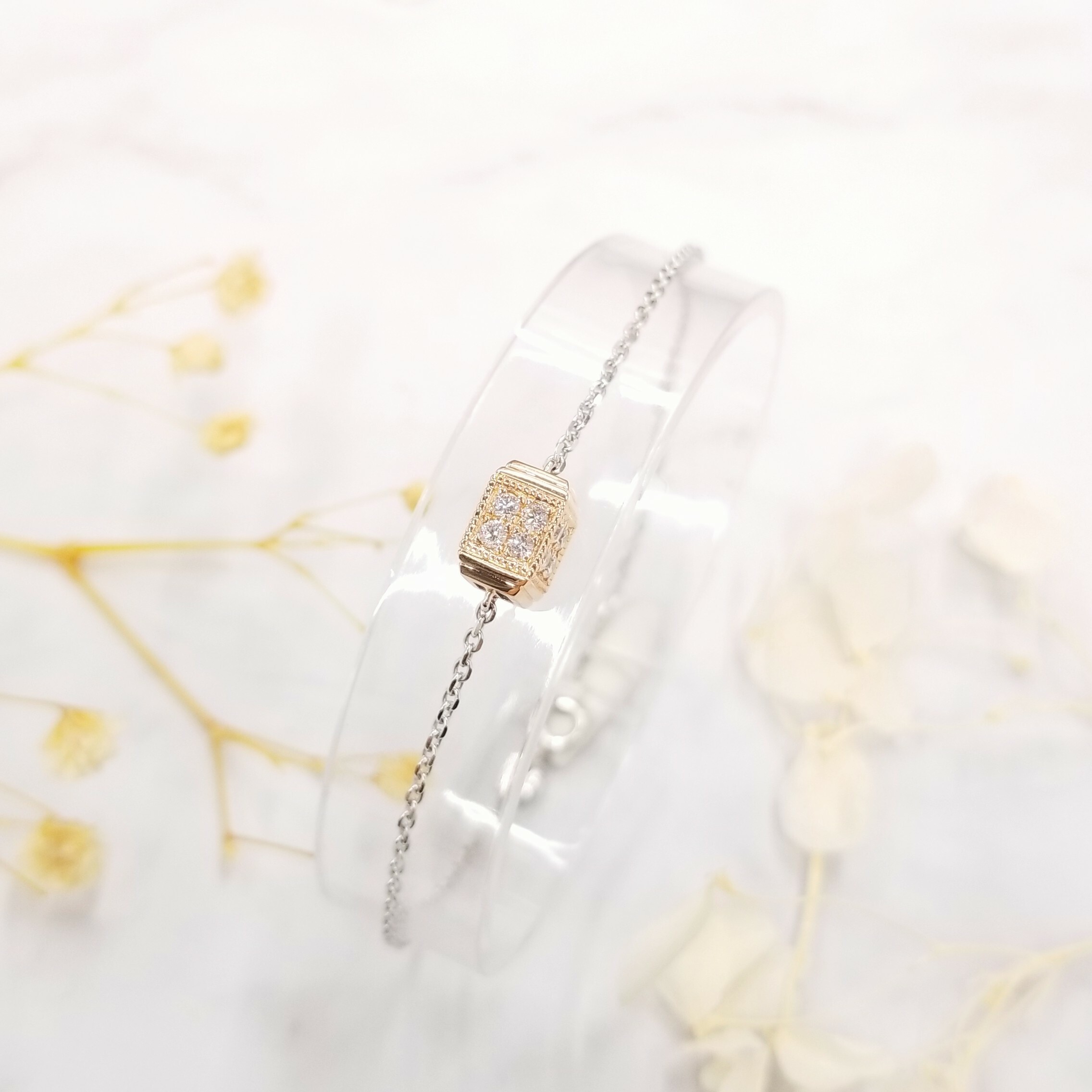 全新18K金33份鑽石手鍊