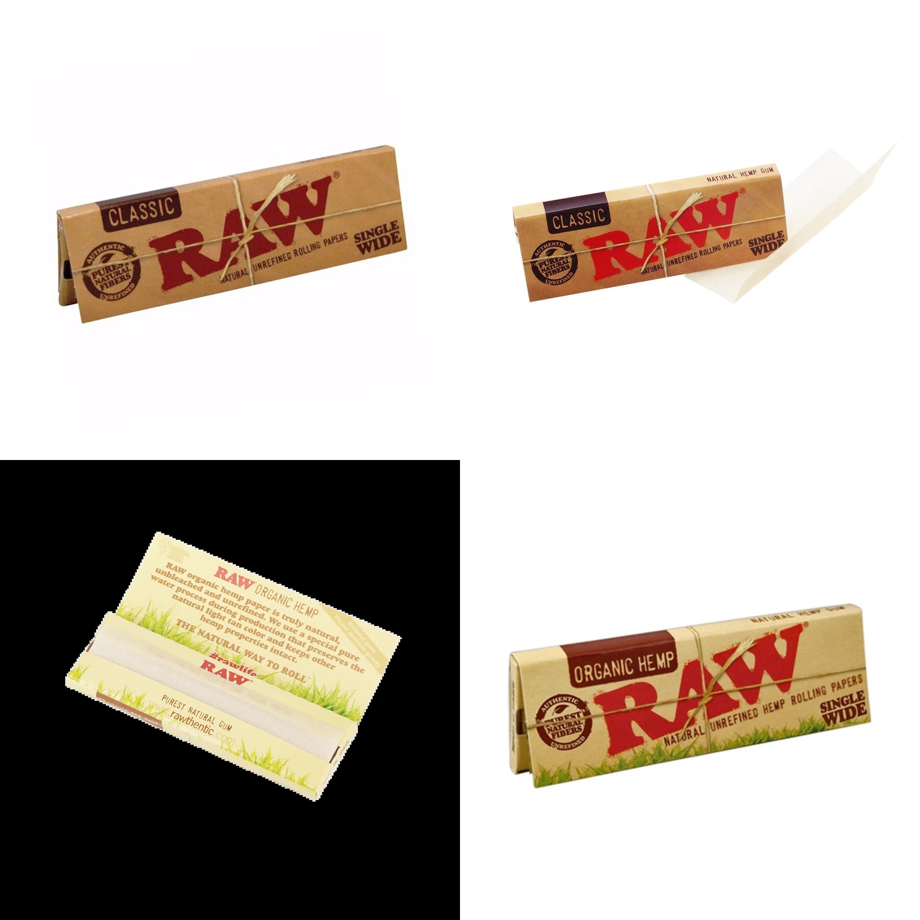 【手捲組合】70mm、RAW套餐、天然/有機（8mm*20mm-濾嘴-約250粒＋RAW-70mm-捲紙-5包=250張）