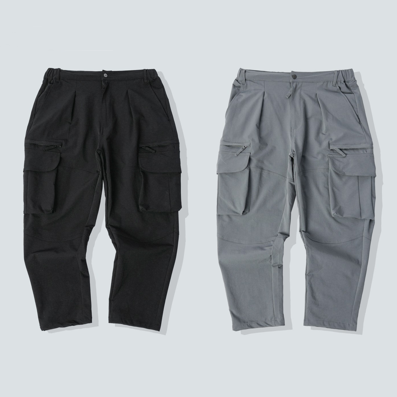 #0420 多口袋拉鍊 工裝彈力長褲