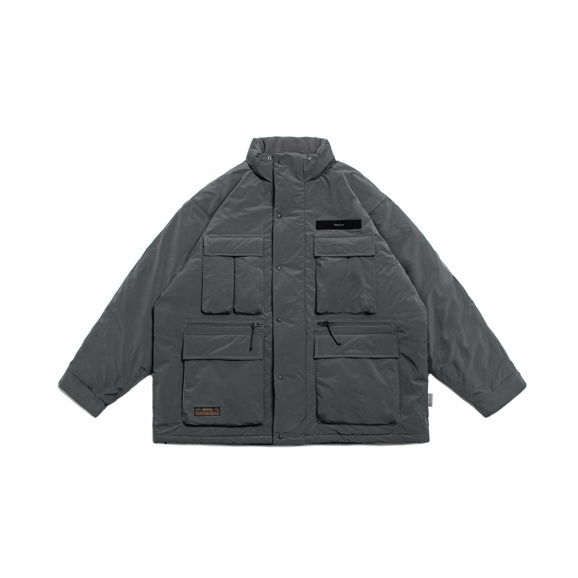 Persevere Multi-Pocket Padded Jacket- Grey