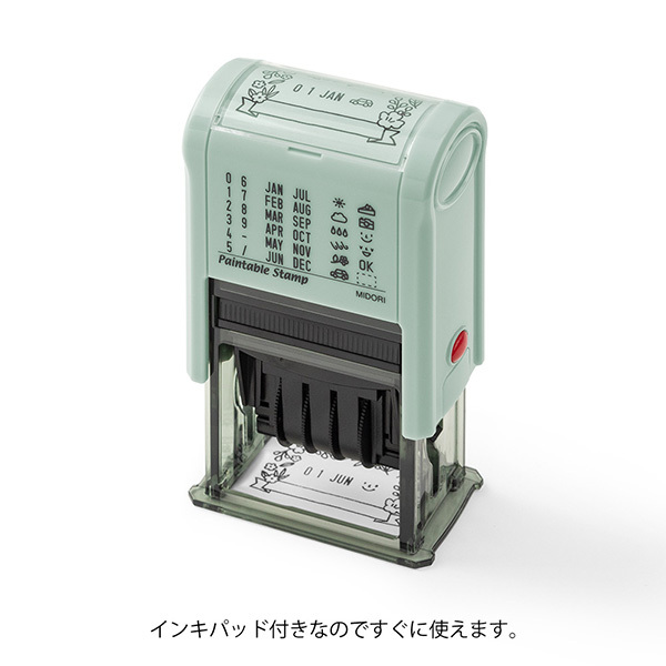 MIDORI 迴轉日期印章 日付_花卉