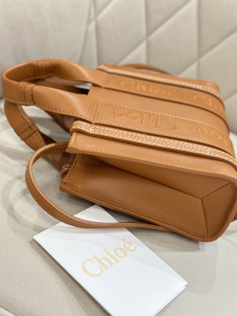 CHLOE Woody Mini Tote in Calfskin
