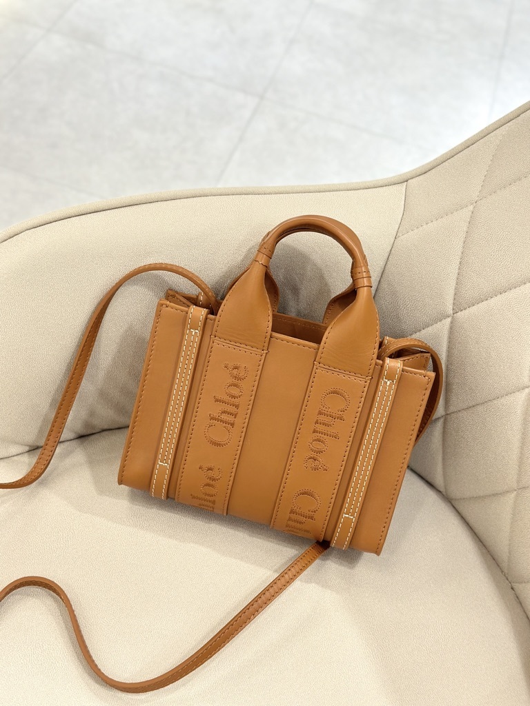 CHLOE Woody Mini Tote in Calfskin