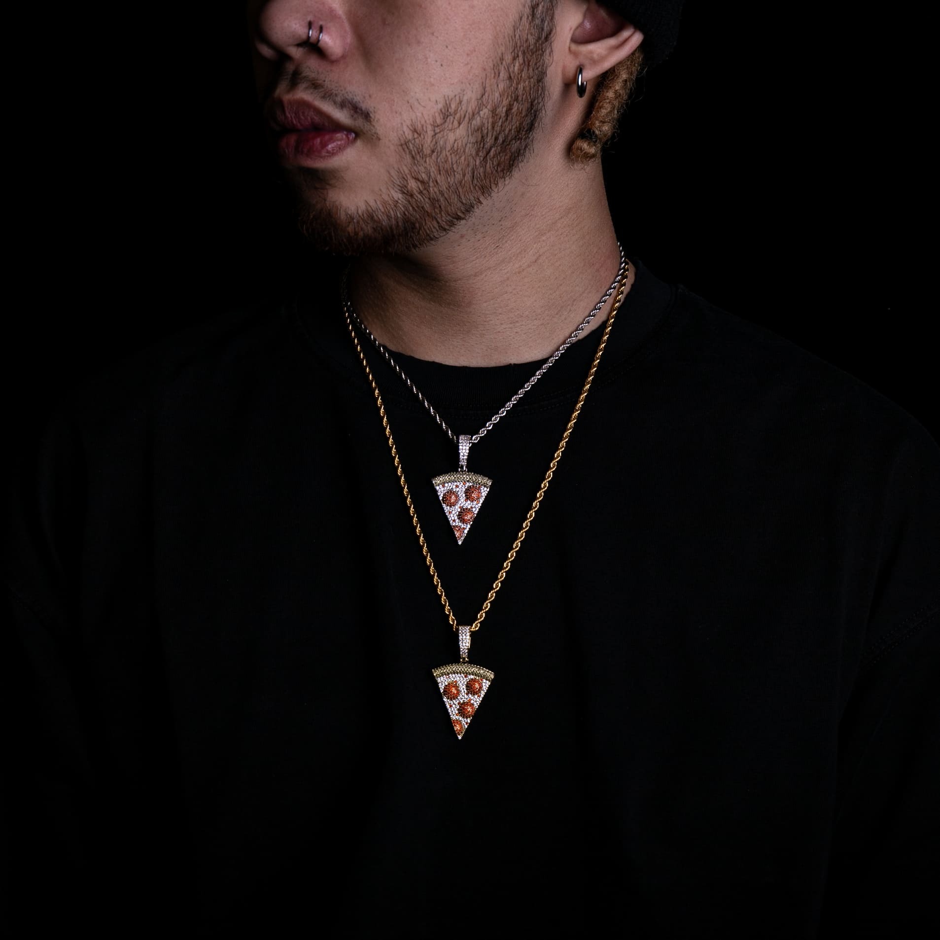 滿鑲披薩造型墜飾