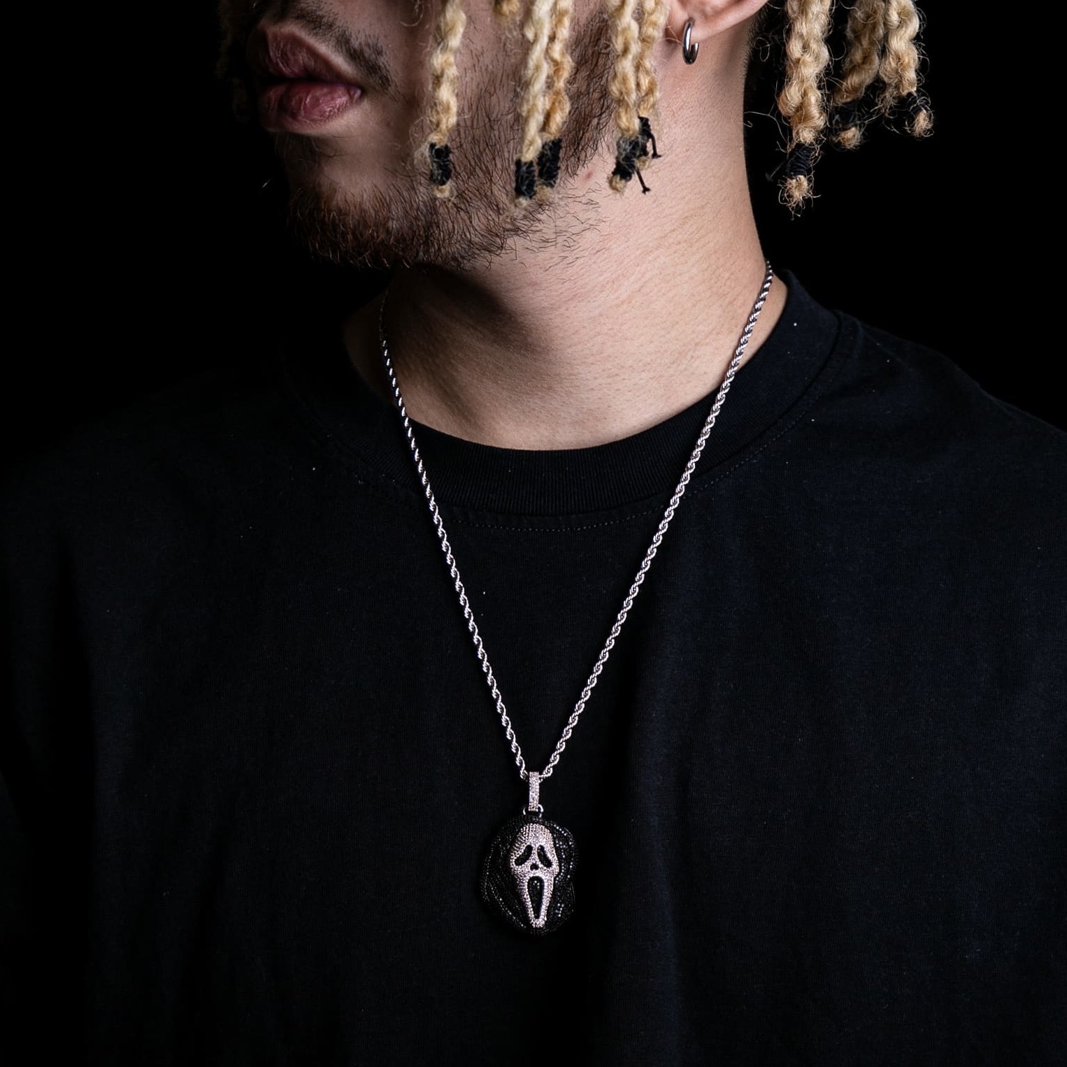 滿鑲死神面具墜飾