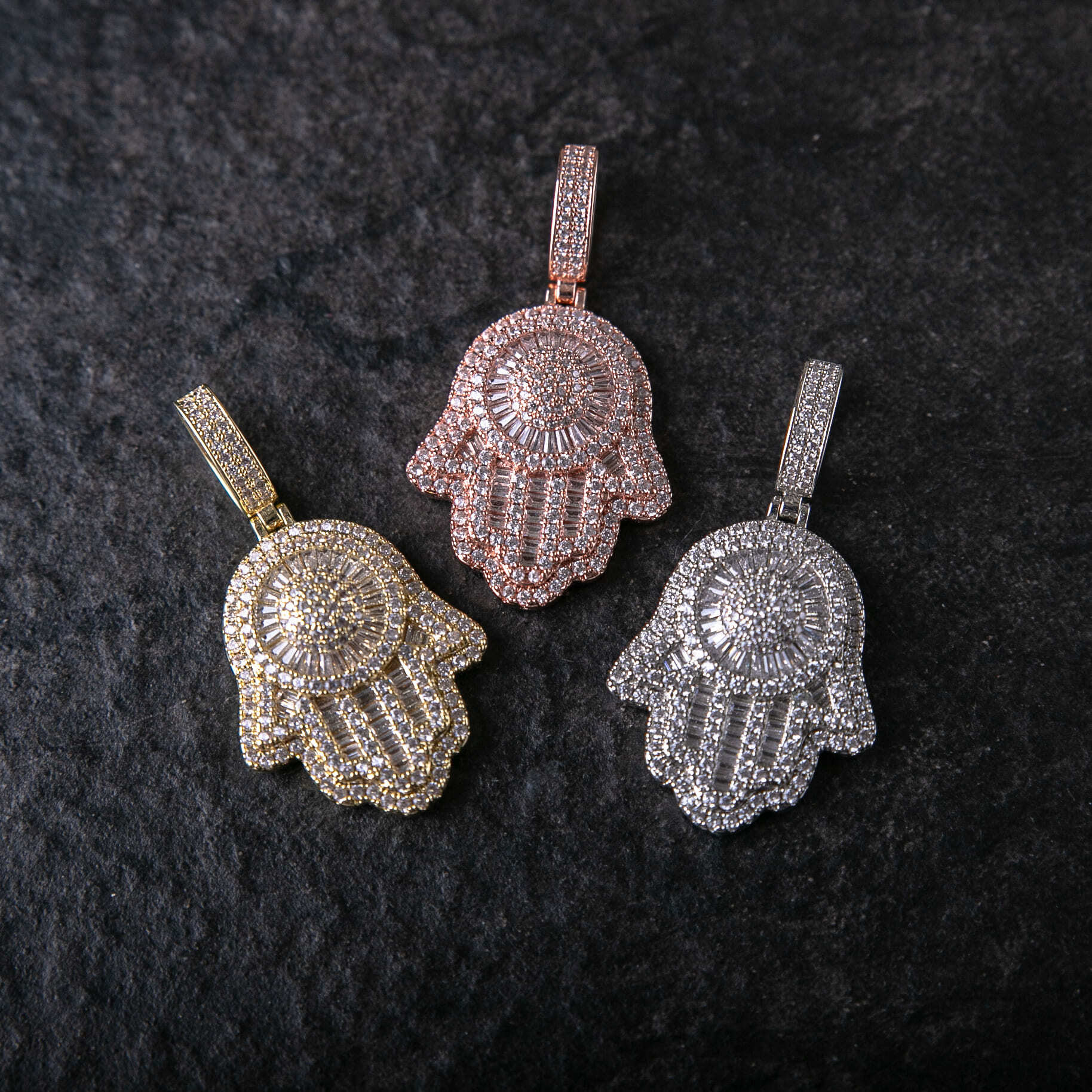 滿鑲T方混鑲法蒂瑪之手墜飾