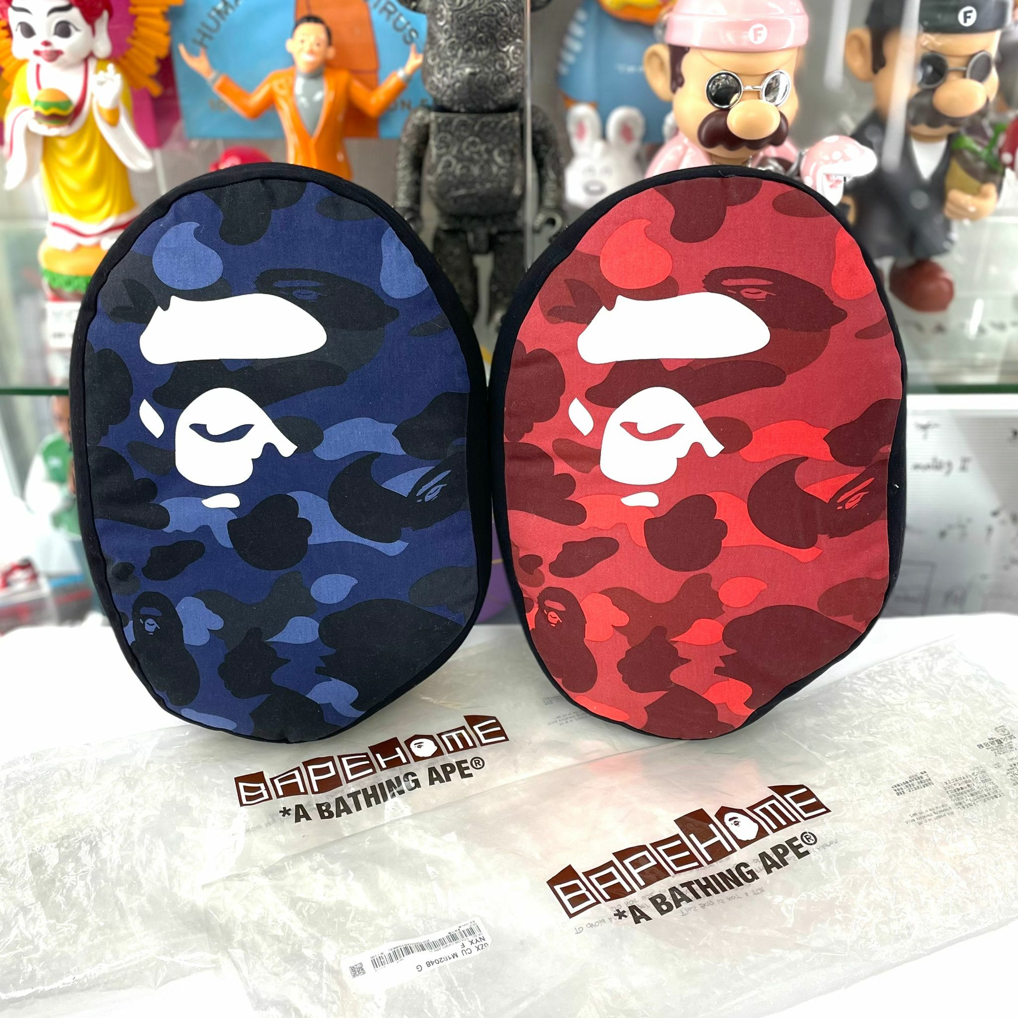 (Instock)Set of 2 A BATHING APE BAPE HOME Goods COLOR CAMO APE HEAD CUSHION