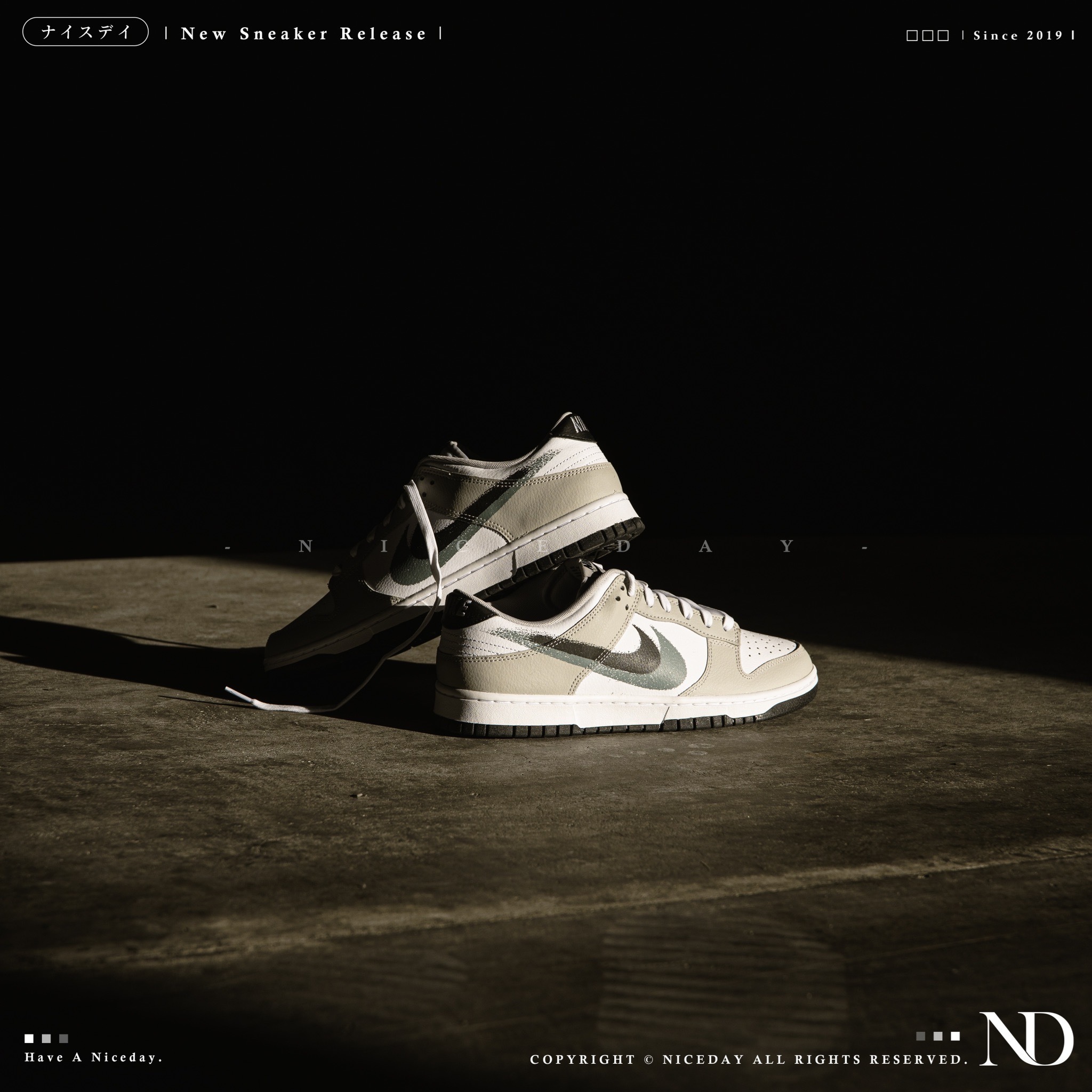 NICEDAY 部分現貨/代購 Nike Dunk Low 噴漆雙勾 灰白 男女尺寸 FD0661-100