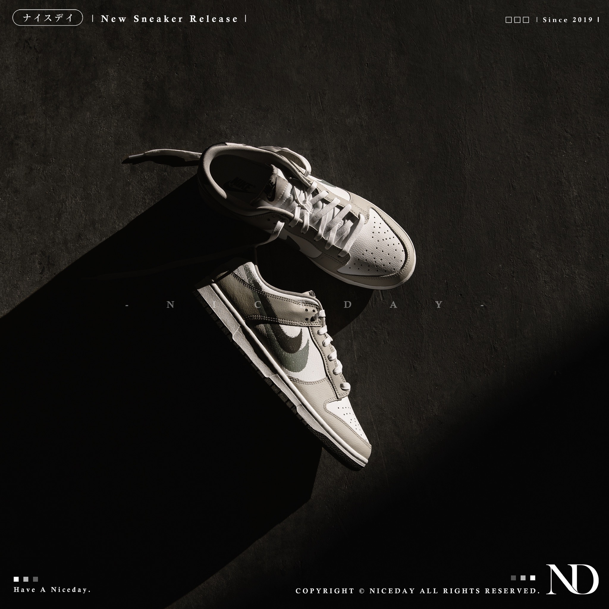 NICEDAY 部分現貨/代購 Nike Dunk Low 噴漆雙勾 灰白 男女尺寸 FD0661-100