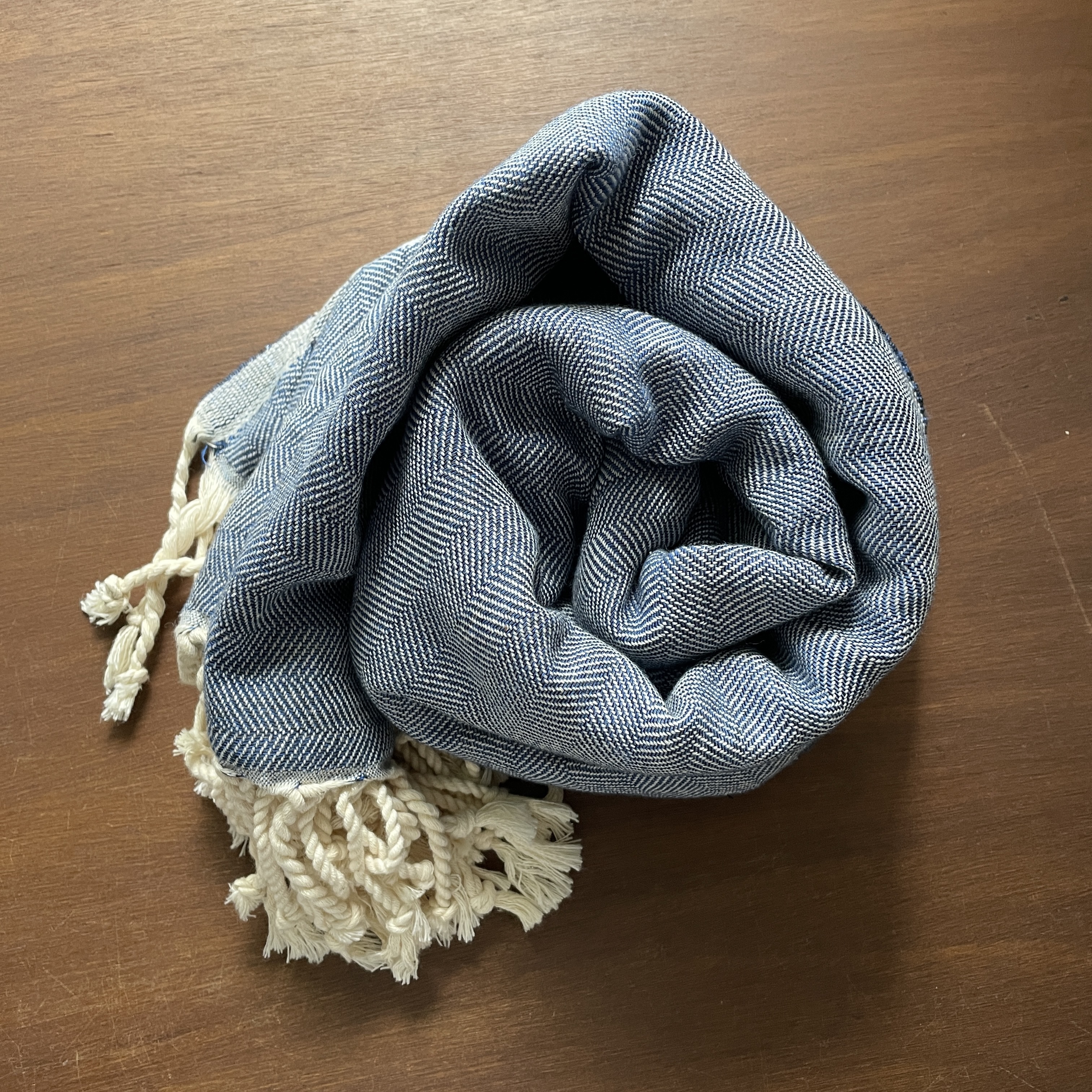 布爾丹手工織巾｜樸素 - 藍｜土耳其