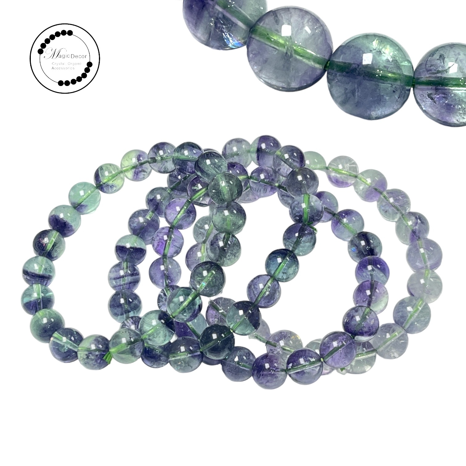 250925 - A59 10mm+玻璃星光人魚紫綠螢石手串