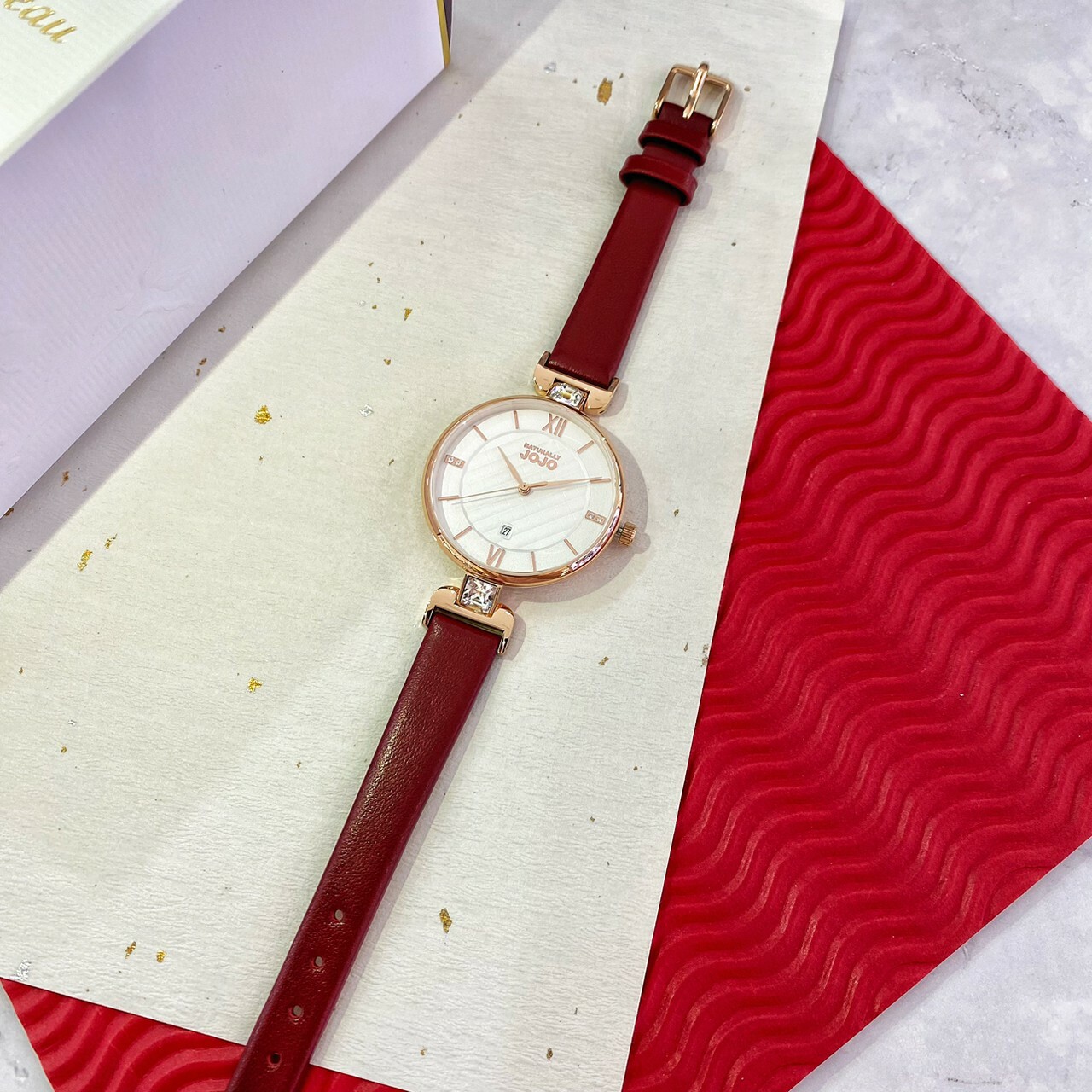 【NATURALLY JOJO】時尚格紋璀璨腕錶  JO96972-15R 34mm 現代鐘錶