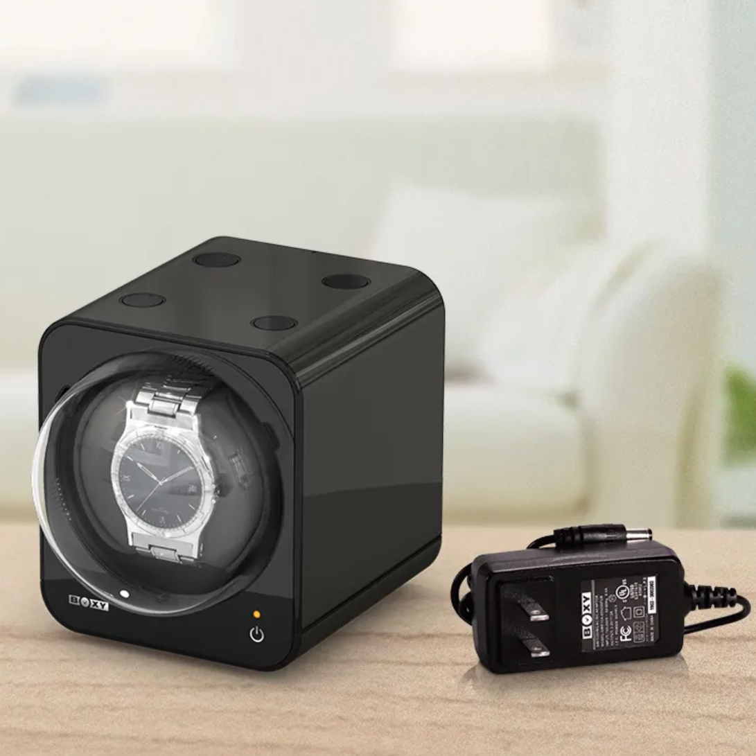【BOXY 】自由堆疊 方便實用 手錶旋轉盒 鐵灰色 （含變壓器組合）  現代鐘錶