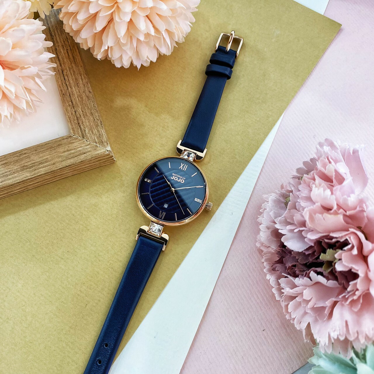 【NATURALLY JOJO】 時尚格紋璀璨腕錶  JO96972-55R 34mm 現代鐘錶