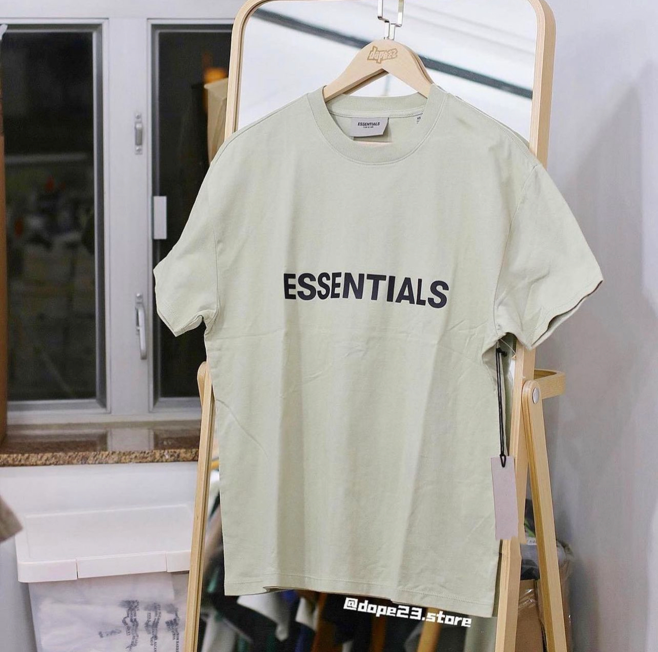 Fear Of God Essentials 3D Silicon Applique T-Shirt Sage