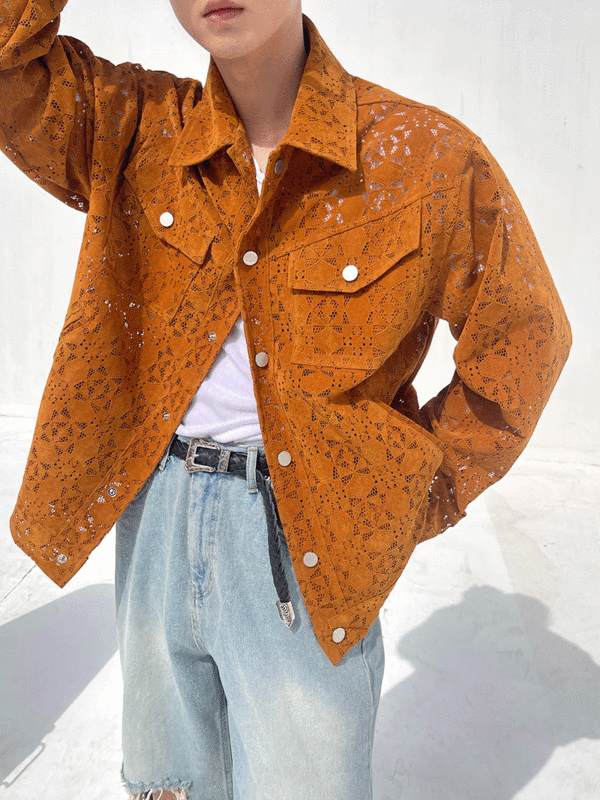 HQ時尚絨面革卡車夾克