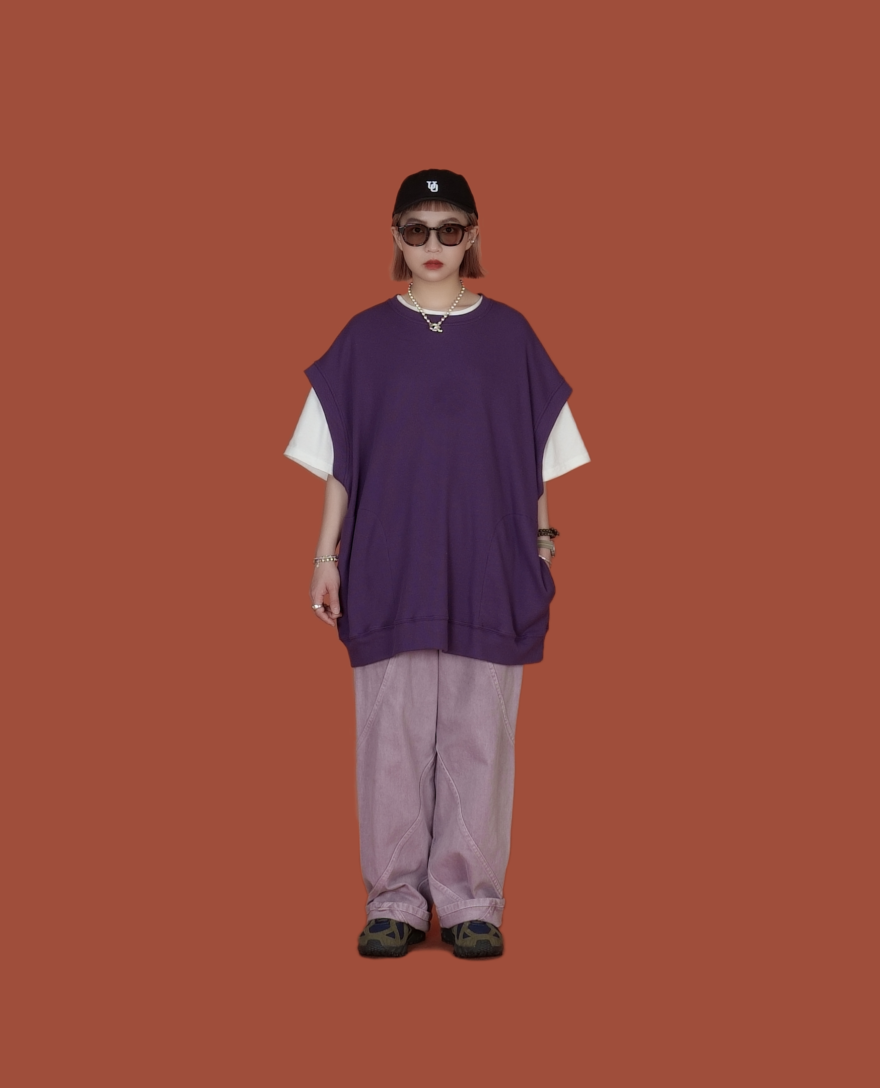 多弧形拼接牛仔