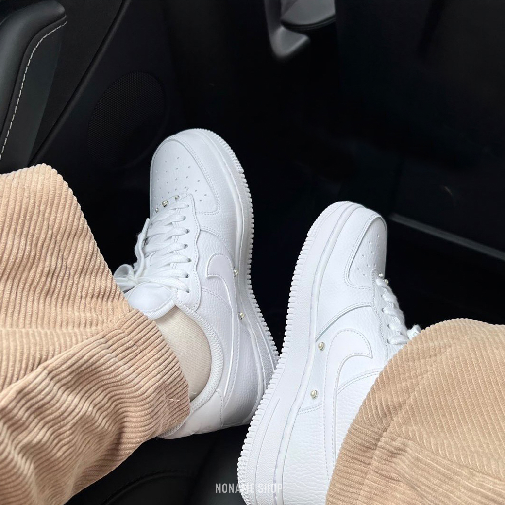 💥出清特價💥 NIKE AIR FORCE 1 AF1 珍珠 荔枝皮 全白