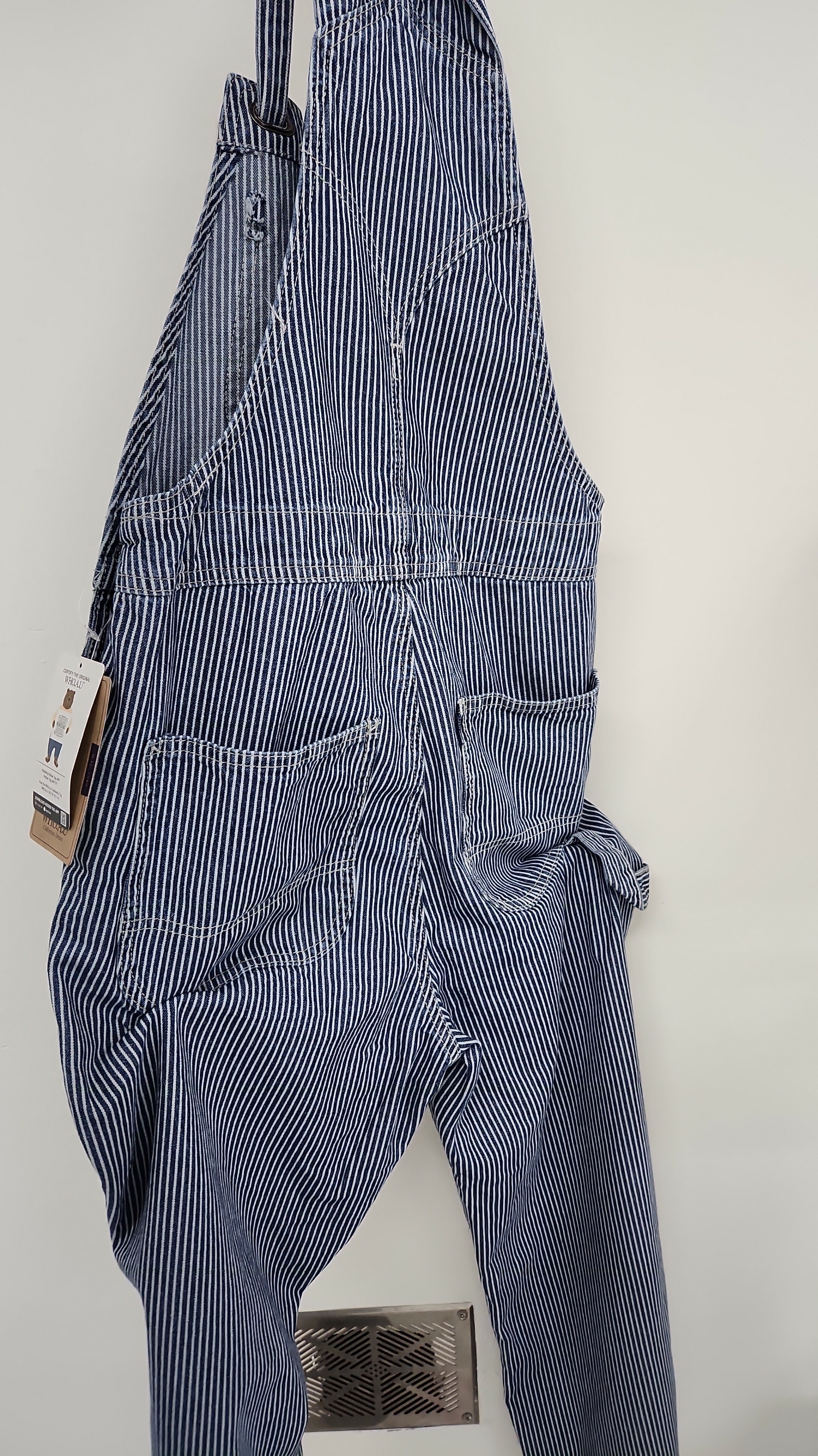 [K] WHO.A.U STRIPED JUMPSUIT,S.DENIM, WHTJD2522F-00-IVORY (KWAU835)