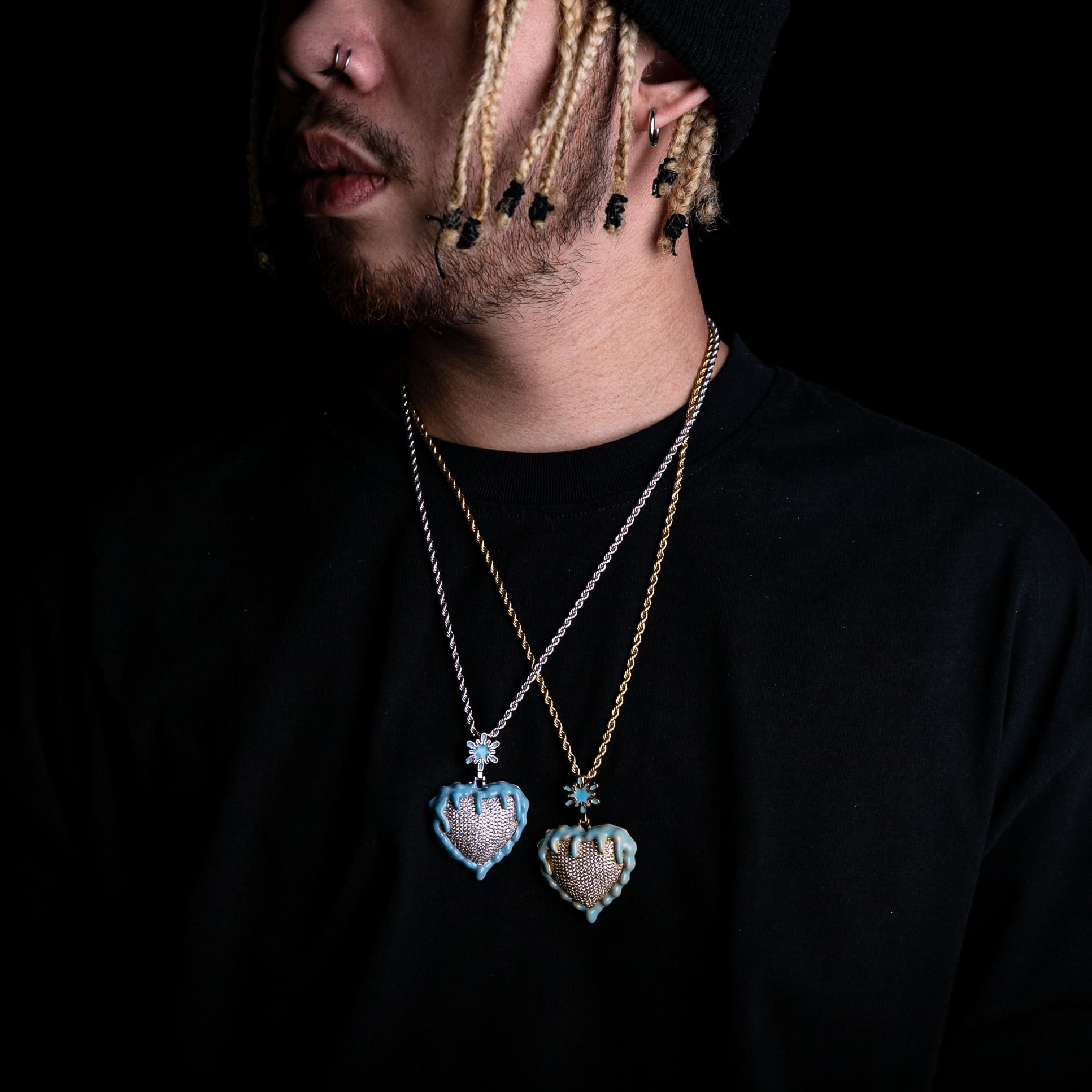 夜光珐瑯冰凍愛心墜飾